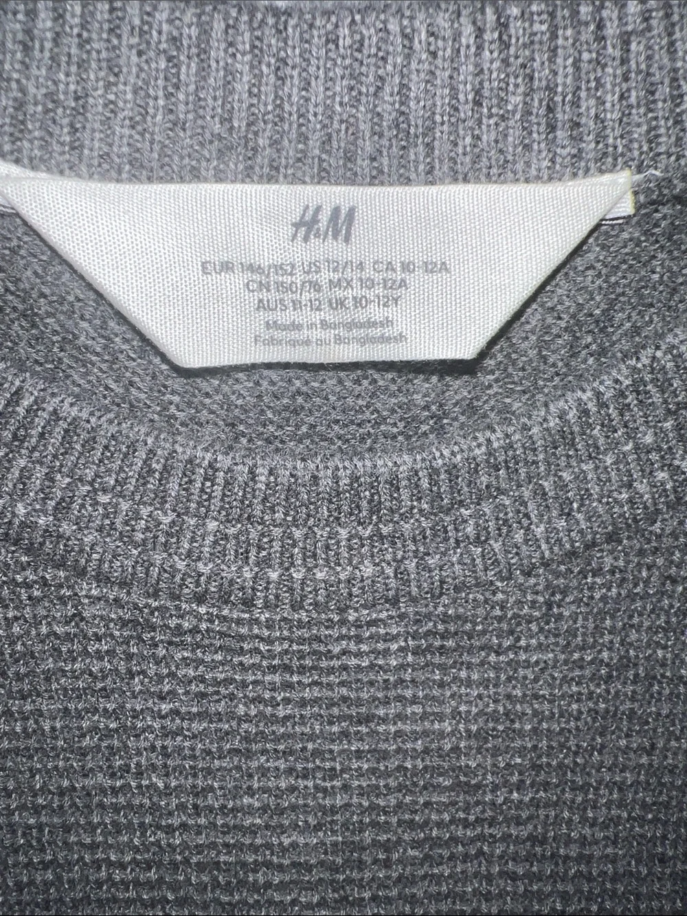 H&M Kids Gray Ribbed Crewneck Sweater
